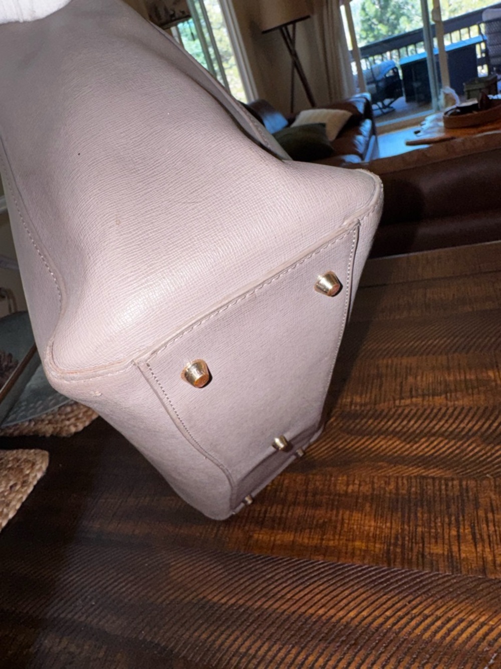 Furla grey tote bag, leather gold hardware pre-loved ❤️ - Picture 11 of 17